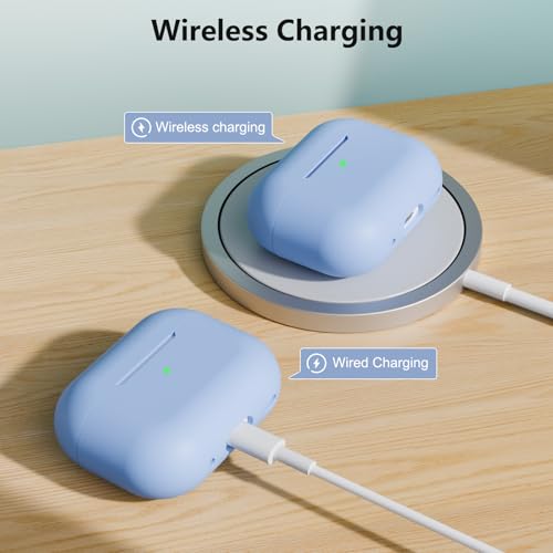 KOKOKA Case Cover Compatible for AirPods Pro 2 (2023/2022/2019) with Cleaner Kit and Lanyard, Soft Silicone Shock Absorbing Protective Case for AirPods Pro 2nd/1st Generation, Sky Blue - Image 3