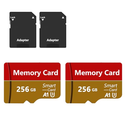 Tarjeta De Memoria 256GB con Adaptador, Impermeable Tarjeta Card Alta Velocidad Tarjeta para Cámaras,Teléfonos,Tabletas,Smartphone