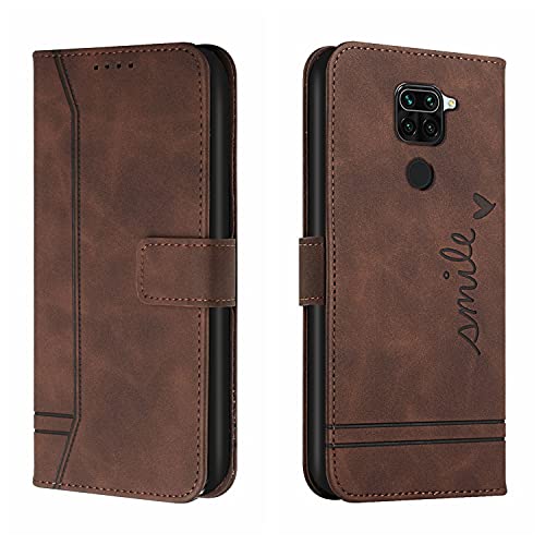 Lankashi Custodia Portafoglio in PU Pelle Caso Guscio TPU Silicone Protettiva Cover con Porta Carte Skin Case per Xiaomi Redmi Note 9 / 10X 4G 6.53