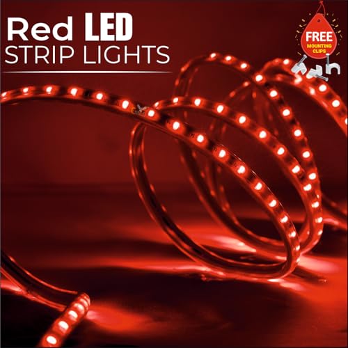 Image of Errol led Strip Lights for Home Decoration | Waterproof led Rope Lights | Energy Saving Strip Light for Room | Home Decor Lights for Diwali, Christmas, Outdoor (Red, 5 Meter)