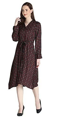 Image of Leriya Fashion Kurtis for Women || Soft Rayon Printed Knee Length Kurti for Girls || Long Sleeves || V Neck || Fancy Kurti for Outing || Evening || Date Wear for Women
