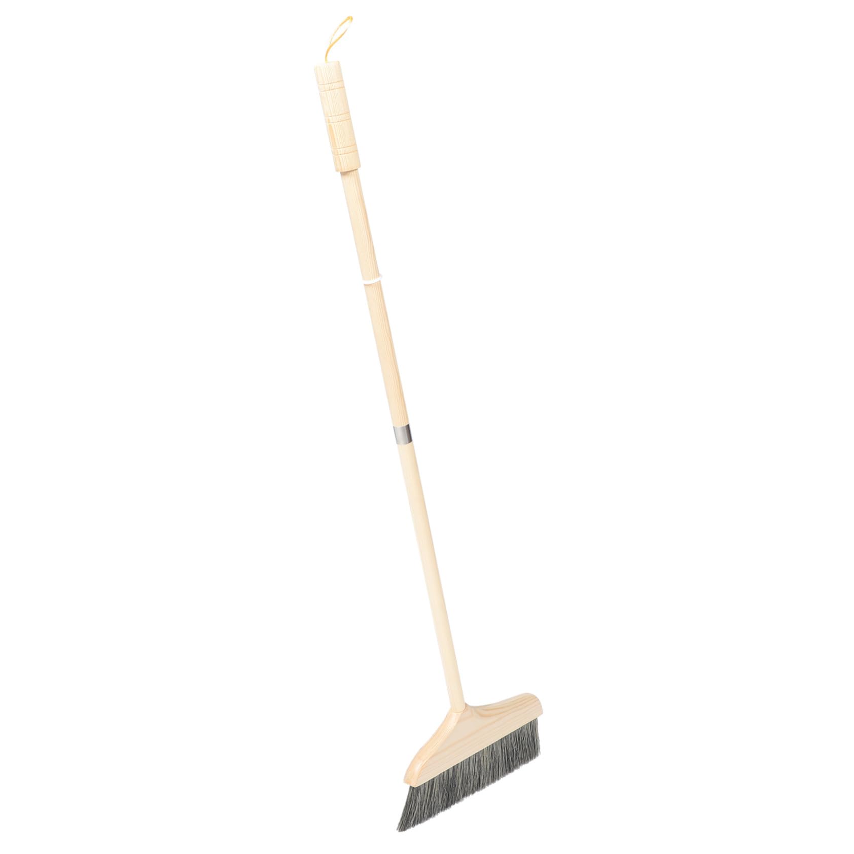 Homoyoyo Escoba de Cerdas Suaves para Limpieza de Suelos Interiores Mango Largo de Madera Adecuado para Barrer Polvo en Hogar y Cocina en Hogar y Cocina