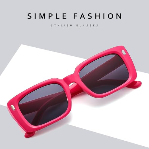 Lunettes de soleil carrées au design rétro riz et lignes graphiques