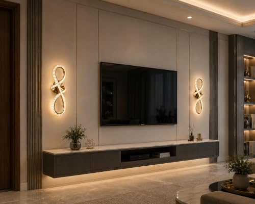 Image of FILLISKA Luxurious LED Wall Lamp for Home with Adjustable Colour Changing Function (1 Year Warranty)(French Gold-1604)
