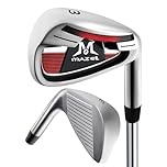 MAZEL WM-X3 Golf Single Iron Club 1,2,3, 4,5,6,7,8,9, P, S,Premium Stainless Steel Shaft, CNC Milled Face for More Spin (Red, Single 3 Iron)