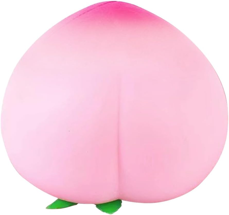 Peach Squishies Slow Rising Stress Relief Toy, Realistic Peach Shaped Fruit Squeezable Balls, Squeezable Peaches 01-Yellow