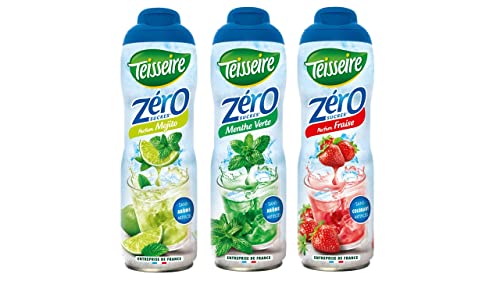 3 jarabes sin azúcar Mojito menta verde fresa 3X0.6L