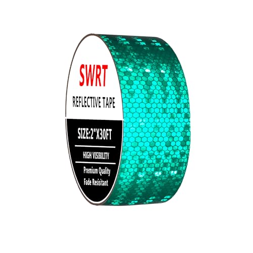 Swrt 2 Inch X 30 Ft Reflective Tape Outdoor Waterproof Dot-C2 Fade Resistant Deep Green Reflective Strong Adhesive Safety Warning Reflector Conspicuity Tape For Trailer Trucks Bikes