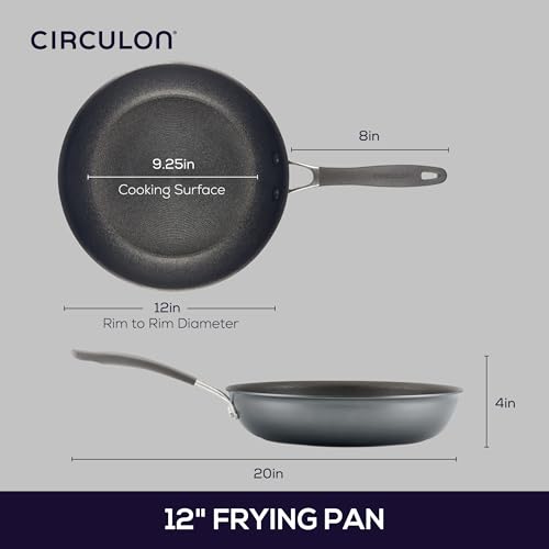 Image of Circulon A1 Series with ScratchDefense Technology Nonstick Induction Frying Pan /Skillet, 12 Inch, Graphite