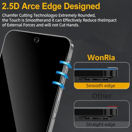 Image of WonRia Pack 1 - Privacy Tempered Glass For Reno 16 5G Screen Guard Protector | Anti-Spy | Case Friendly - Installation Kit