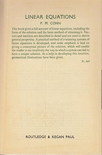 Linear Equations 0710061811 Book Cover