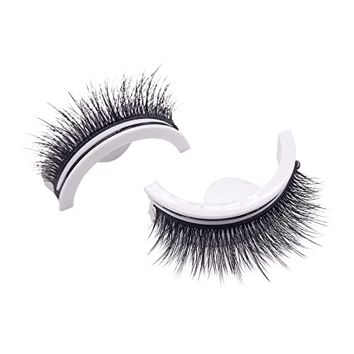 Reusable Self-Adhesive Eyelashes Without Glue - Natural Fluffy False Eyelashes - Wispy Long Extension Eyelashes Pack - Makeup Thick Fake Eyelashes, Soft Reusable Lashes No Glue - Christmas Gift (b)