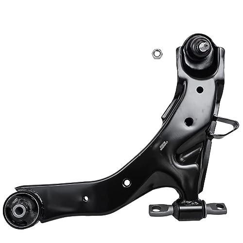 Image of Detroit Axle - 8pc Front End Control Arms Kit for Hyundai Elantra 01-06, 2 Lower Control Arms w /Ball Joints 4 Outer Inner Tie Rod Ends 2 Boots 2001 2002 2003 2004 2005 2006 Replacement