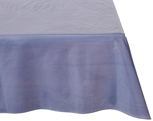 Carnation Home Fashions Vinyl Tablecloth with Polyester Flannel Backing, 52-Inch, Slate