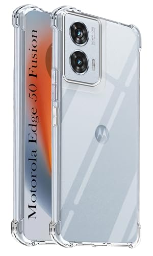 Image of Jkobi Shockproof Crystal-Clear Back Cover for Motorola Moto Edge 50 Fusion (Anti Yellow Case | Drop & Camera Protection | Hard Polycarbonate)