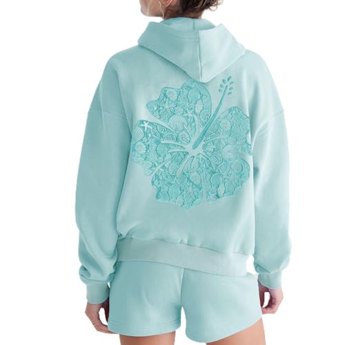 Yojeasrio Women Teen Girls Cute Oversized Graphic Hoodies Y2k Hibiscus