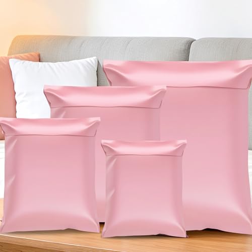 XRXYMQ 50 Stück Rosa Versandtaschen Kleidung 35 x 45 mm Selbstklebend Versandtüten Blickdichte & Wasserabweisende Versandbeutel Für Textilien