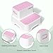 COOSEYA 2 Step Stools for Kids,Toddler Step Stool for Bathroom Sink,No-Slip Double up Stepping for Toddlers Bathroom, Multifunctional Toilet Potty Stool for Kids,Toilet Potty Training(2 Packs)（Pink）