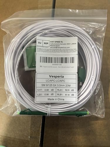 Vesperia 3m(9.8ft) Armored Network Fibre Optic Cable LC/APC to LC/APC OS2 Simplex Singlemode 9/125μm LSZH FTTH 3.0mm Patch Cord Fiber Cables with Adapter Coupler - Image 6