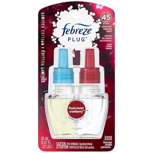 Febreze Plug Air Freshener Scented Oil Refill, Fresh-Twist Cranberry (4)