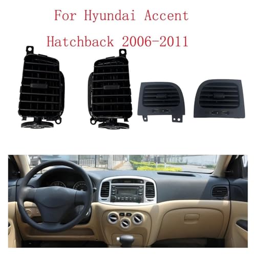 Aérateurs climatisation pour Hyundai Accent 2006-2011 grille ventilation centrale - 3