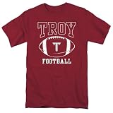 Troy University Football Ball Unisex Adult T Shirt, Garnet, Medium