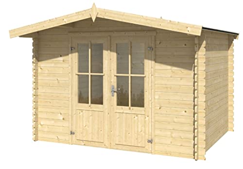 ECabins Baltimore Garden Summerhouse Log Cabin (Pre Painted Deep Red)