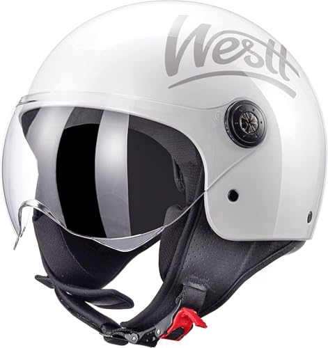 SICUREZZA: Il casco per moto è di alta qualità e soddisfa tutti i requisiti degli standard di sicurezza ECE R22.06. Il casco jet è quindi autorizzato per l'uso su tutte le strade europee e americane. La robusta scocca esterna del casco per scooter è realizzata in ABS e rinforzata con EPS multi-densità assorbente agli urti di 2 cm. Ciò garantisce che il casco per moto sia leggero e offra la massima protezione.
