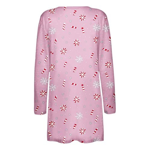 Christmas Cardigan for Women Funny Xmas Cute Casual Lightweight Long Sleeve Open Front Cardigan with Pockets 20253