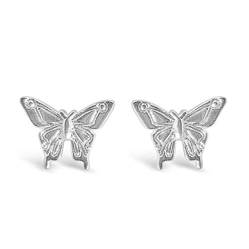 925 Solid Sterling Silver Tiny Butterfly Stud Earrings - Hypoallergenic X-Small Animal Jewelry - Unisex #TOP4