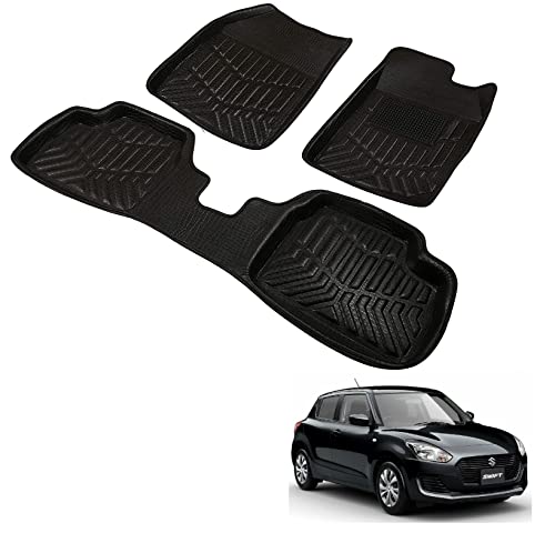 Image of Kozdiko Car 3D Foot mat, Floor Mat Black Color for Maruti Suzuki Swift (2018-2025)