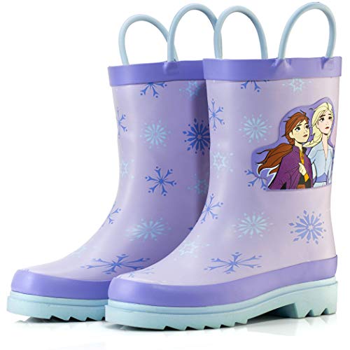 Disney Frozen Girls' Rain Boots – Waterproof Rubber Boots with Anna & Elsa Print (Toddler/Little Kids)2