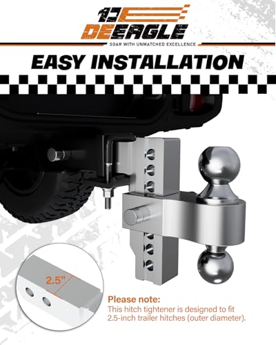 Image of DEEAGLE Hitch Tightener Anti Rattle Stabilizer for 2.5 inch Trailer Hitches Reduce Movement On Hitch Mount Cargo Carrier Bike Rack Boat, RV Trailer Accessories