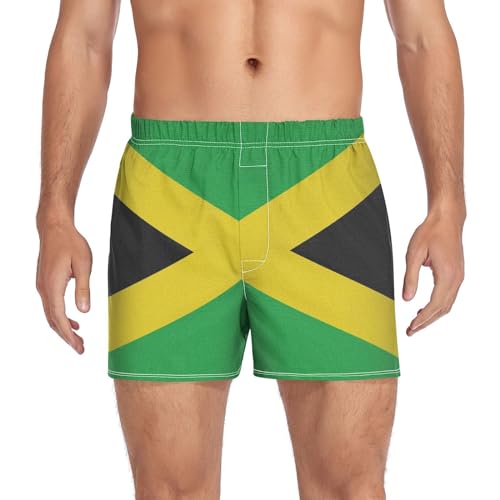 Flag Men's Cotton Boxer Shorts Moisture-Wicking Pajama Bottoms with Button Fly Sleep Shorts Underwear S-2XL