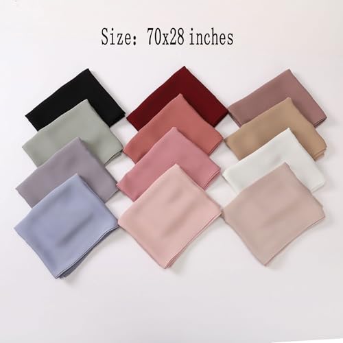 Long Smooth Comfortable Large Scarf Shawl Solid Soft Hijab for Women Girls4