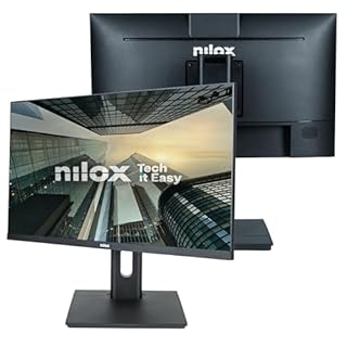 Nilox NXM24REGWEB01 Monitor 24", Full HD, Schermo PC 75Hz, Monitor PC con Tecnologia IPS, Connessioni HDMI, Riduzione Luce Blu e Webcam