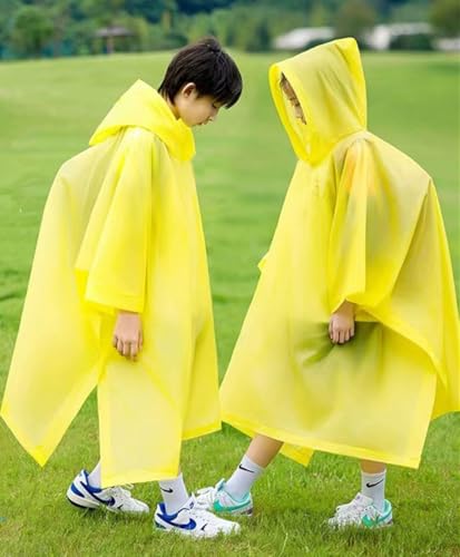 Image of Rain Poncho for Kids(2 Pack) Waterproof Reusable EVA Raincoat One Size Rain Jackets for Children,Boys and Girls