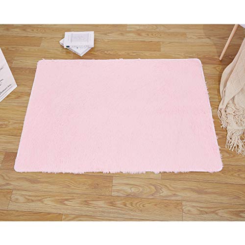 Ttloj Rectangle Kids Rug For Tent Gift, Area Rug For Kids Play Tent, Rug For Kids Playhouse For Nursery Baby Room, Children Room Home Decor Dormitory Soft Velvet-Pink 50.5" Lx38.5 W #TOP3