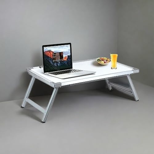 Image of Rite Tables Foldable Laptop Table, Engineered Wood, White Board, 60 x 40 x 25 cm, Portable