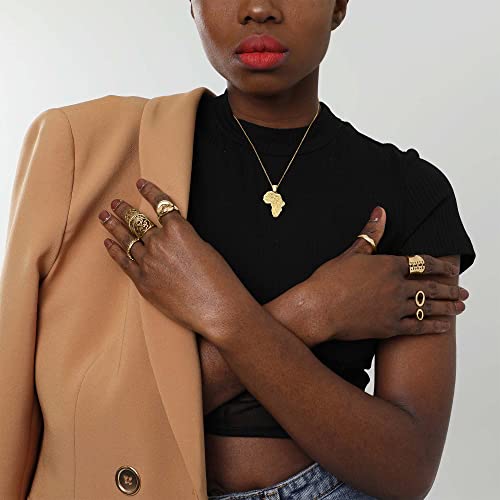 10k or 14k Solid Gold Africa Pendant for Necklace, African Continent Jewelry (10k Gold)3