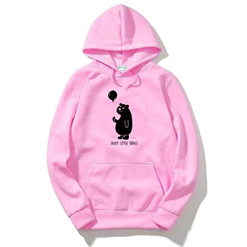 Image of The SV Style Random Print Graphic Print Pullover Hoodie, Black, Long Sleeve with Kangaroo Pocket 320 GSM Fleece Inside