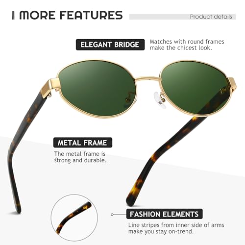 Retro Sunglasses for Women Oval Polarized Sunglasses Mens Trendy Style Sun Glasses Classic UV4004
