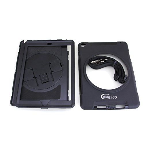 Cellular360 Shockproof Case For Apple Ipad Mini 4, Car Headrest Mount Case With 360 Degree Rotatable Kickstand, Handle And Adjustable Shoulder Strap (Black) #TOP4