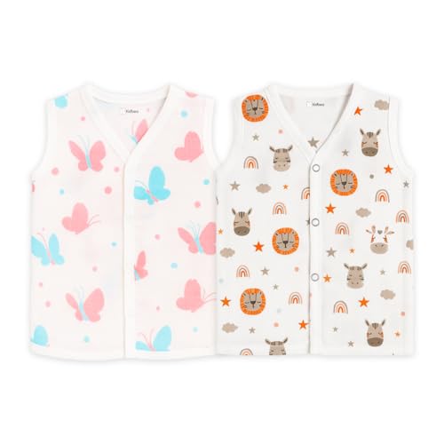 Image of Kidbea Newborn Baby Jhabla Unisex - Organic Cotton Muslin Shirt | Soft & Breathable Summer Wear for Boys & Girls | Cute Prints Infant Clothing