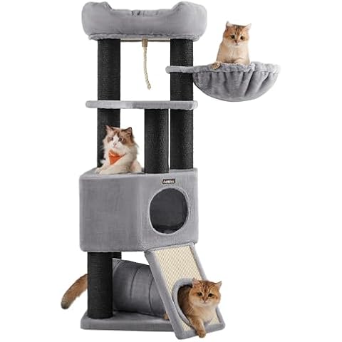 FEANDREA Large Cat Tree with Plush Perch Cover