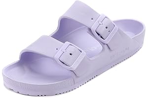 Eva Sandals Women - Adjustable Double Buckle Strap Waterproof EVA Flat Slides