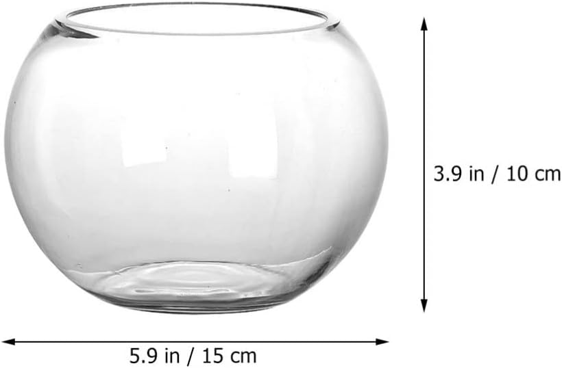 STOBOK Event Decor Clear Bowl Glass Vase Glass Bubble Bowl Round Vase Planter Terrarium Fish Bowl