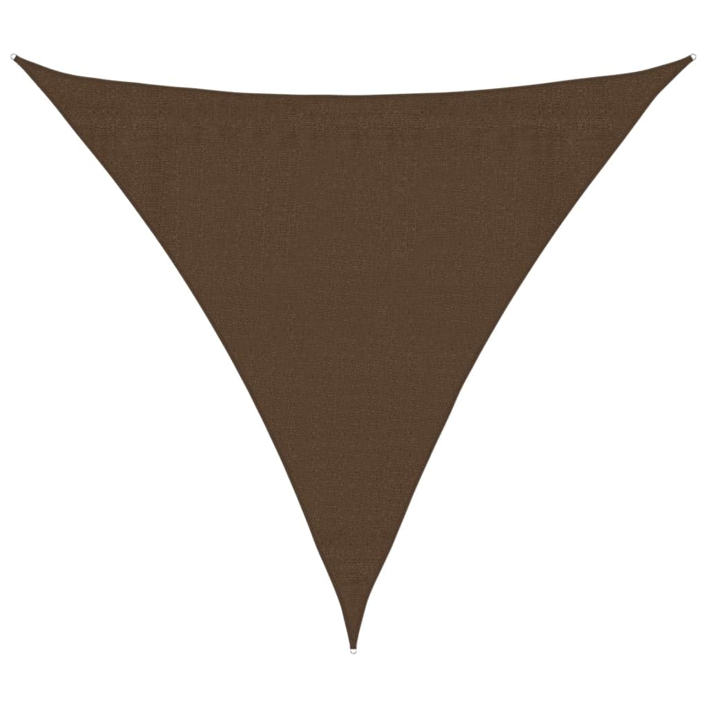 Toldo triangular marrón de alta densidad con costuras reforzadas para exteriores