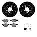 Dynamic Friction Company Front Brake Rotors-Drilled and Slotted-Black with 5000 Euro Ceramic Brake Pads includes Hardware 8612-31059
