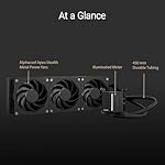 ASUS ProArt LC 360 all-in-one AIO CPU liquid cooler AMD AM4 AM5 & Intel LGA 1700, 1200, 115X support, with illuminated system status meter and three matte black Alphacool Apex Stealth Metal Power fans - Image 2